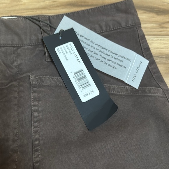 NWT Nili Lotan Shon Pant Chocolate Brown Carpenter SIZE 0 Barrel - Picture 4 of 7